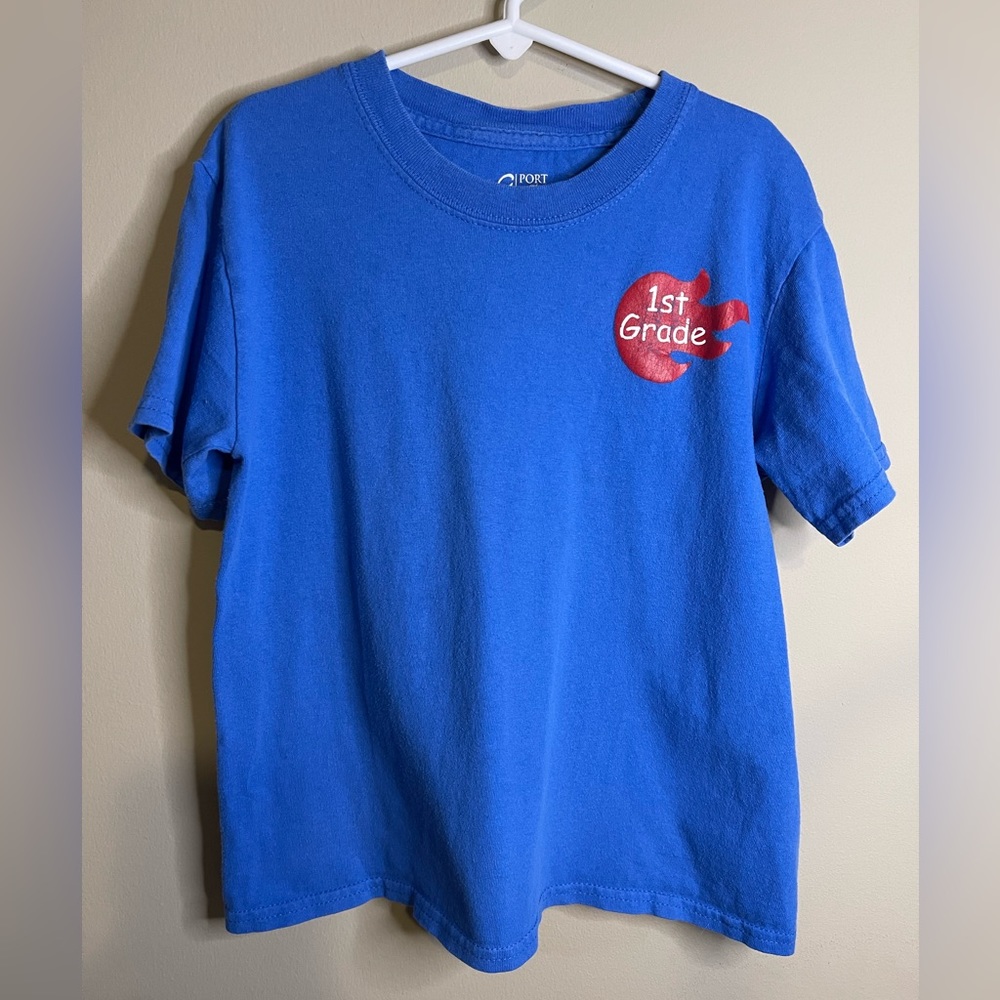 Port & Company T-Shirt Boys Size 6-8, color Blue